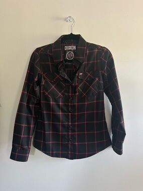 DIXXON Slayer Black with Red Windowpane Plaid Shirt